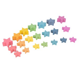 TickiT Rainbow Wooden Stars, Set of 21 - 1 of 4