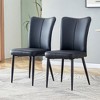 NicBex Modern PU Leather Upholstered Armless Set of 2/4 Dining Chairs with Metal Legs,Minimalist Office Chairs,Living Room Side Chairs - 3 of 4