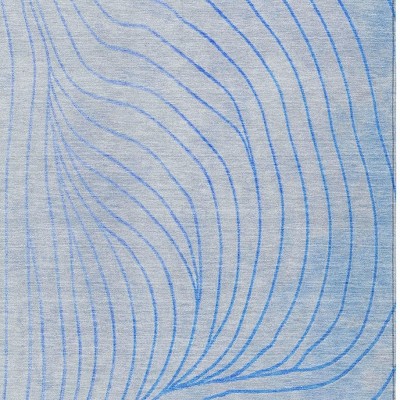 HomeRoots 8' X 10' Blue And Silver Abstract Washable Indoor Outdoor Area Rug