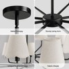 KAISITE 5-Light Modern Farmhouse Chandelier with Wavy Fabric Shades for Dining Room - 3 of 4