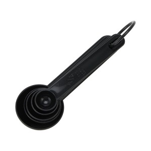 Unique Bargains Measuring Cups 6-Piece Long Handle Measuring Spoons Dishwasher Safe PP Black 1 Set - 1 of 4