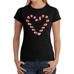 LA Pop Art Candy Canes - Women's Word Art T-Shirt - 1 of 4