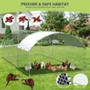 Large Metal Chicken Coop, Walk-in Poultry Cage with Cover, Dome Roof Hen House with Security Lock, Chicken Run for Backyard, 9.8' x 6.5' x 6.5' - 4 of 4