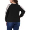 Agnes Orinda Women's Plus Size Texture Lightweight Waffle Boho Color Block Crew Neck Long Sleeve Casual Blouse - 4 of 4