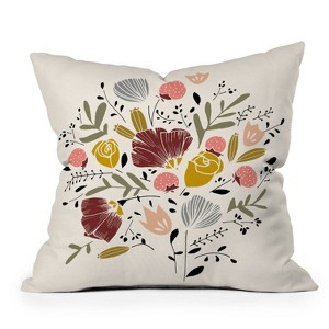 16"x16" Kelli Murray Bloom Square Throw Pillow Pink - Deny Designs: Bohemian Style, Indoor Decorative Cushion - 1 of 4