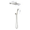 Kumasinova 10/12" Square Shower System Set with 59" Hose,Wall/Ceiling-Mounted Rain Showerhead with Handheld Shower Combo,Without Control Valve - 4 of 4