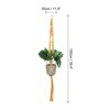 Unique Bargains Macrame Indoor Sturdy Wood Hanging Plant Shelf 2 Pcs - 2 of 4