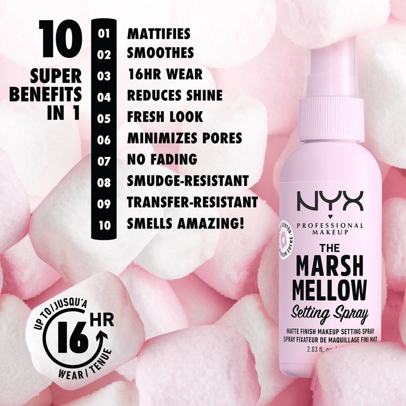 NYX Professional Makeup Long Lasting Setting Spray - Marshmallow Scented - 2.03 fl oz, 3 of 12
