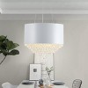 Modern Crystal Chandelier with Black Or White Drum Shade, Luxury Pendant Light for Dining Room, Bedroom - 3 of 4
