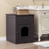 LOVMOR Wooden Pet House Cat Litter Box Enclosure with Drawer - 3 of 4