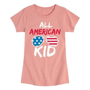Girls' - Instant Message - All American Kid Fitted Short Sleeve Graphic T-Shirt - 1 of 4