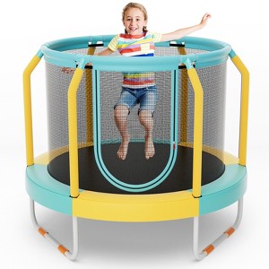 Infans 48" Mini Trampoline with Enclosure Heavy-duty Metal Frame U-shaped Legs Yellow - 1 of 4