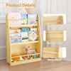 Vynxaria 3-Tier Kids Book Shelf: Organize Bedrooms, Playrooms, and Classrooms with this Natural Book Rack for Easy Access to Books - 4 of 4