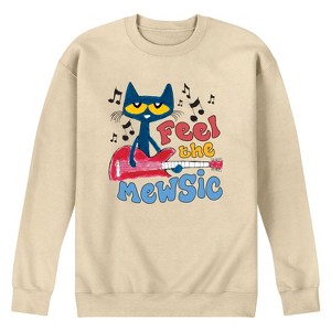 Men's - Pete the Cat - Feel The Mewsic Graphic Fleece Sweatshirt - 1 of 4