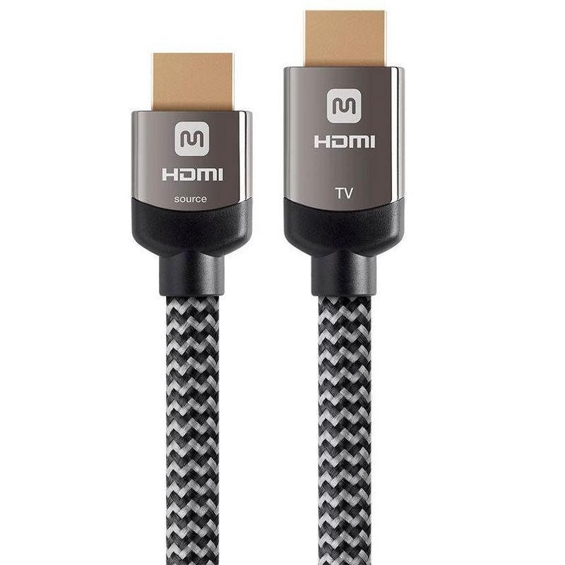 Monoprice Braided HDMI Cable - 20 Feet - Gray | High Speed, Active Chipset, 4K@60Hz 18Gbps, HDR, 28AWG, YUV, 4:4:4, CL3 - Luxe Series, 1 of 7