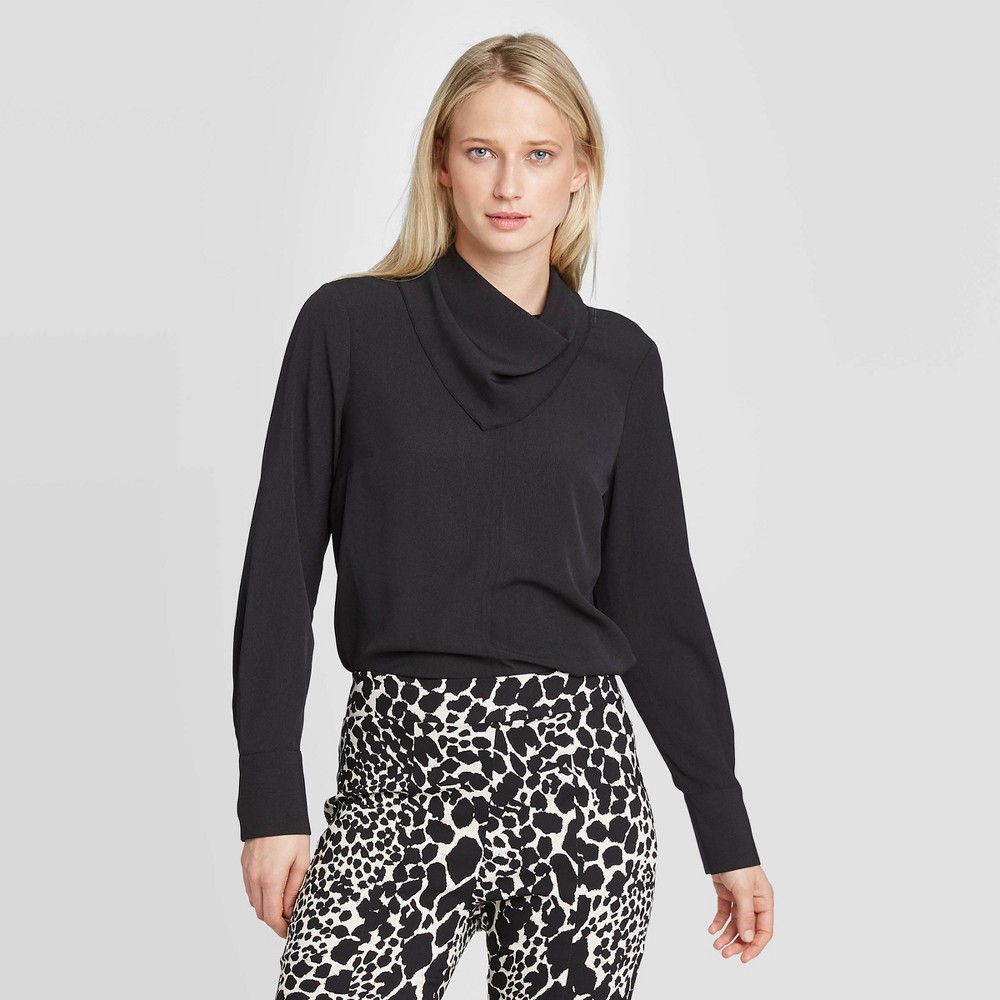 Women's Long Sleeve Scarf Blouse - Who What Wear Black XS was $27.99 now $19.59 (30.0% off)