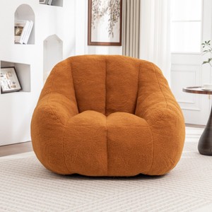 Tufted Memory Foam Bean Bag Chair for Adults, Fluffy Bouclé Lounge Chair Cozy Sofa Seat for Dorm, Apartment, or Living Room – Cuddlewood - 1 of 4