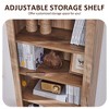 Farmhouse Bookshelf with 2 Large File Drawers, 72" Tall Bookcase with Storage,  4 Tier Rustic Wood Bookshelf for Home, Living Room - 3 of 4