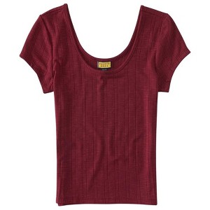 Aeropostale Womens Cropped Basic T-Shirt, Red, Large - 1 of 1