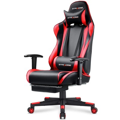 GTRACING Gaming Chair, Retractable Footrest, Premium Faux Leather, Adjustable Computer Office Chair