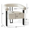 Boucle Accent Chair,Upholstered Accent Chair With Curved Backrest Armrest For Living Room Bed Room-Tanpinhause - 4 of 4