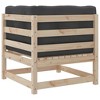 vidaXL Garden Sofa Set Wax Brown, Cream - Natural Pine With Cushions - 4 of 4