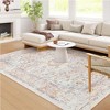 Lahome  Large Floral Border Contrast Short Pile Velvet Rectangular Indoor Area Rug - 3 of 4