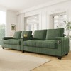 TiramisuBest 133" 4-Seater Corduroy Sofa Couch–Modern Design with USB Ports, Hidden Storage, Flip-Top Cup Holders,Green - 2 of 4