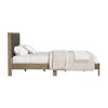 Galano PVTcus with Velvet Brown Wood Frame Upholstered Queen Platform Bed with Headboard - 4 of 4