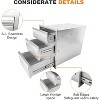 Stainless Steel Outdoor Kitchen Drawers, Flush Mount BBQ Access Drawers with Venting Panel & Handle, Weatherproof for BBQ Island, Patio Grill Station - 2 of 4
