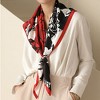 Anna-Kaci Women's Floral Print Square Scarf with Silky Fabric Lightweight Accessory for Layering and Styling - 4 of 4