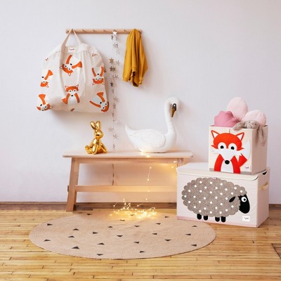 Orange Fox Foldable Fabric Storage Cube for Kids
