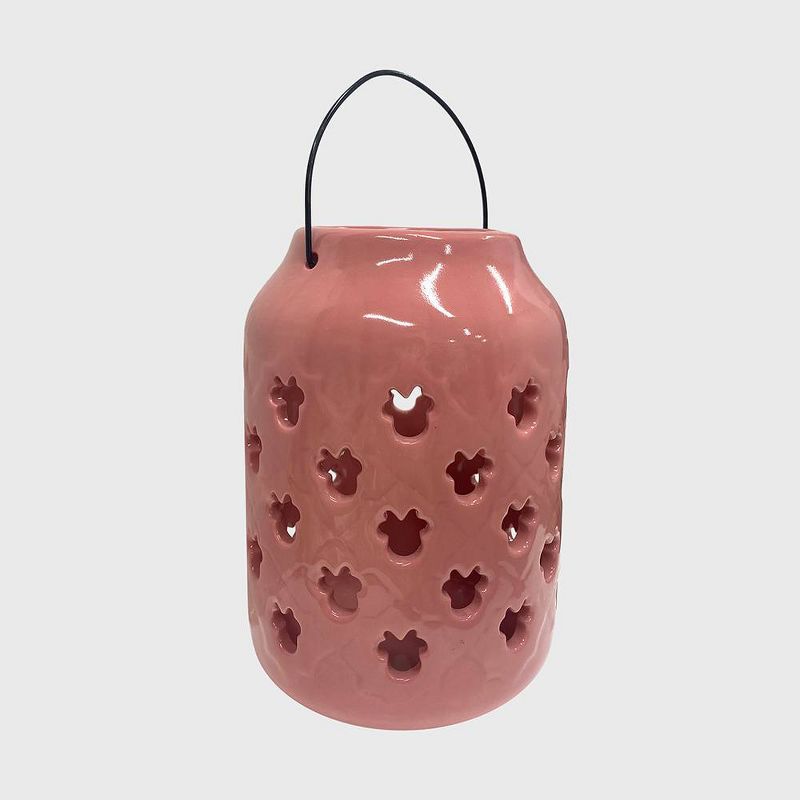 Disney 6.8&#34; Ceramic Minnie Mouse Candle Lantern Pink/Black, 3 of 7