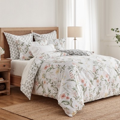 Viviana Twin Cotton Botanical Floral Reversible Comforter Set
