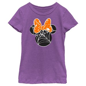 Girl's Disney Mickey and Friends Minnie Web Silhouette T-Shirt - 1 of 4