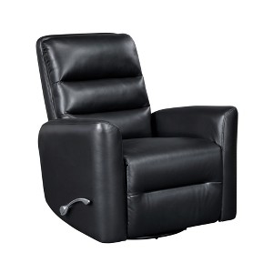 Faux Leather Swivel Glider Reclining Chair with Breathable Upholstery, Luxury Style, and Movie Chair Comfort - 1 of 4