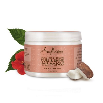 SheaMoisture Coconut &#38; Hibiscus Curl &#38; Shine Hair Mask For Naturally Curly Hair - 11.5oz