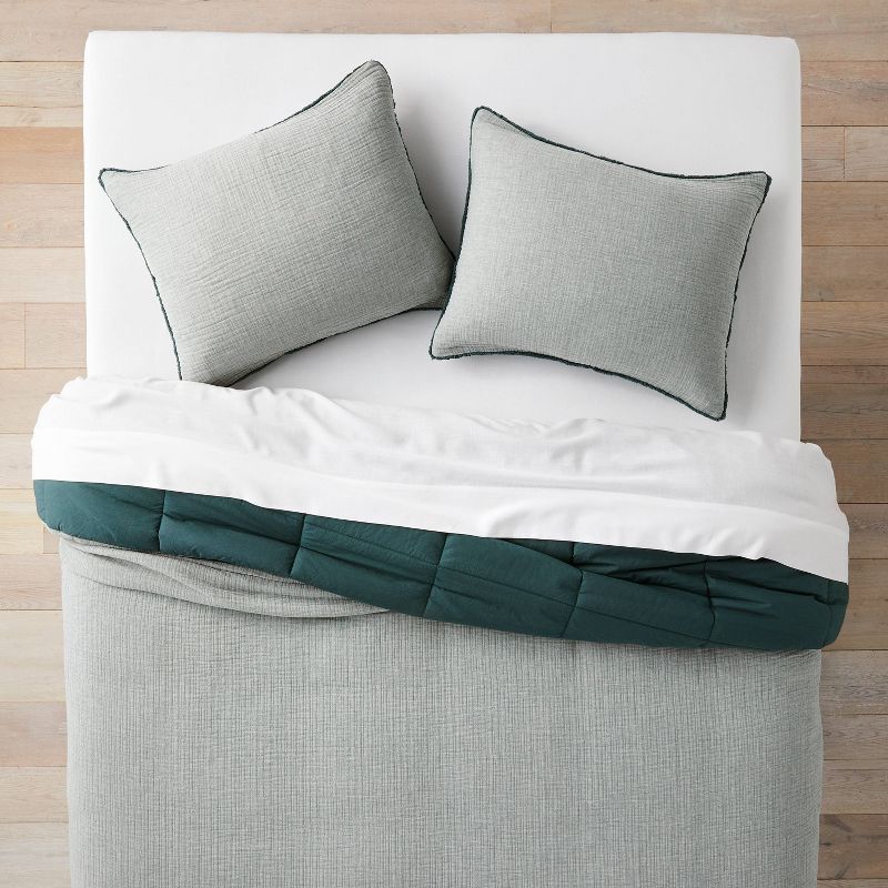 Textured Chambray Cotton Comforter & Sham Set - Casaluna™, 3 of 14