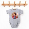 The Juniper Shop Patriotic Dog Ice Cream Baby Short Sleeve Bodysuit - NB - Heather Grey - 2 of 4
