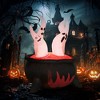 Outsunny 49.25" Inflatable Halloween White Ghosts in Red Cauldron, Blow-Up LED Display Indoor Outdoor for Garden, Lawn, Party, Holiday - 3 of 4