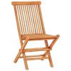 vidaXL 3 Piece Bistro Set with Green Cushions Solid Teak Wood - 3 of 4
