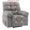 Living Room Chair w/ Massage and Heat - Electric Rocking Recliner w/Overstuffed Back, 2 Side Pockets & Remote - 2 of 4
