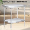Stainless Steel Prep Table, with Backsplash, Commercial Heavy Duty Table with Adjustable Under Shelf for Outdoor Use,Restaurants,Hotels,Works - 3 of 4