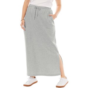 Woman Within Sport Knit Side-Slit Skirt - 1 of 4