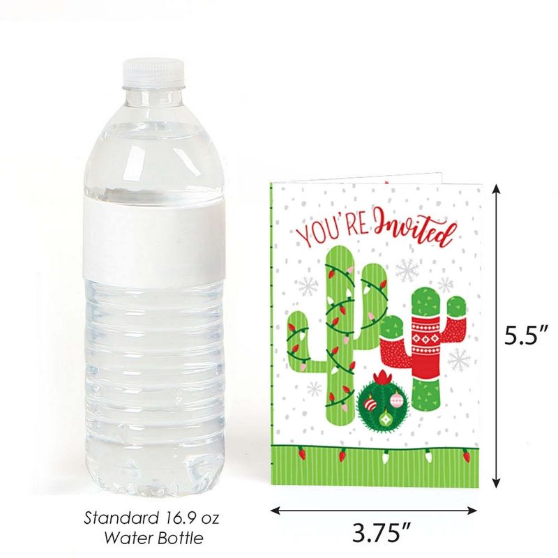 Big Dot of Happiness Merry Cactus - Fill-in Christmas Cactus Party Invitations (8 Count), 3 of 6