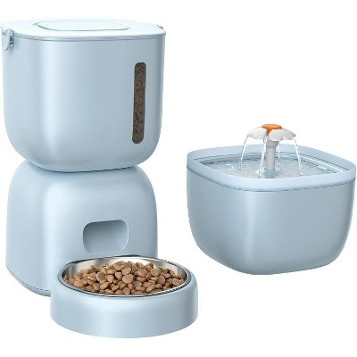 Automatic Cat Feeder with Water Dispenser, Dual Power Food Timer with Portion Control, for Cats and Small Pets