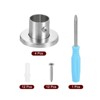 Unique Bargains Stainless Steel Brushed Finish Durable Rust Resistant High-Leg Closet Rod Holder with Cover 4 Pcs - 3 of 4