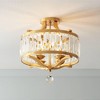 Possini Euro Design Prava 16 1/2" Traditional Semi Flush-Mount Ceiling Light Fixture Kitchen Foyer Hallway Drum Round Brass Finish Crystal Bedroom - 2 of 4