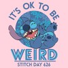 Juniors Lilo & Stitch It's Ok to Be Weird Stitch Day 626 T Shirt - 2 of 4