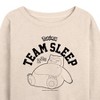 Women's - Pokémon - Snorlax Team Sleep Lightweight French Terry Wide Neck Long Sleeve Shirt - 2 of 4
